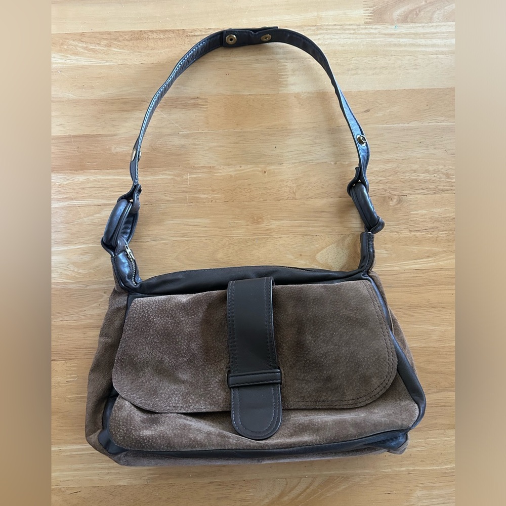 Vintage Brown Suede & Leather Purse